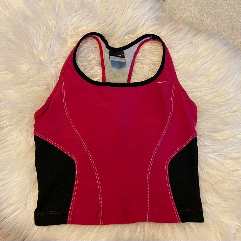 Nike Athletic Cropped Supportive Tank in Rose XS